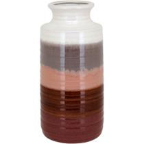 Vaso Decorativo Enfeite Casa Cerâmica 30x14x14cm Marrom
