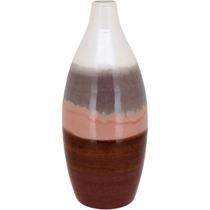 Vaso Decorativo Enfeite Casa Cerâmica 32x12x12cm Marrom