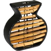 VASO DECORATIVO ENFEITE CASA CONCEITO HOME&CO METAL E FIBRA 16x15x5cm PRETO