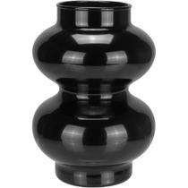 VASO DECORATIVO ENFEITE CASA DOIS GOMOS HOME&CO LEITOSO VIDRO 18x12x12cm PRETO