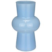 VASO DECORATIVO ENFEITE CASA ELIPSE HOME&CO LEITOSO VIDRO 20x12x12cm AZUL
