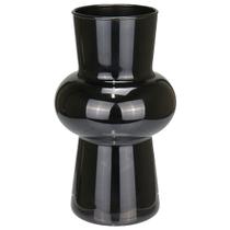 VASO DECORATIVO ENFEITE CASA ELIPSE HOME&CO LEITOSO VIDRO 20x12x12cm PRETO