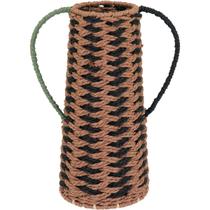 Vaso Decorativo Enfeite Casa Fibra 31x23x23cm Bege