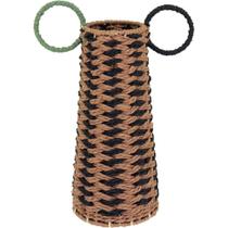 Vaso Decorativo Enfeite Casa Fibra 34x36x36cm Bege Vaso Decorativo Enfeite Casa Fibra 34x36x36cm Bege