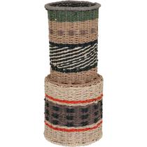 Vaso Decorativo Enfeite Casa Fibra 55x20x20cm Verde