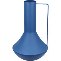 VASO DECORATIVO ENFEITE CASA GARRAFA HOME&CO METAL 35x21x21cm AZUL