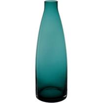 VASO DECORATIVO ENFEITE CASA GARRAFA HOME&CO VIDRO 27x9x9cm TURQUESA