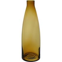 Vaso Decorativo Enfeite Casa Garrafa Vidro 27x9x9cm Âmbar