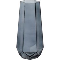 VASO DECORATIVO ENFEITE CASA GEOMÉTRICO HOME&CO VIDRO 25x8x8cm FUME