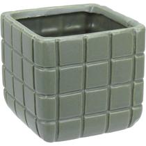 VASO DECORATIVO ENFEITE CASA HOME&CO CERÂMICA 10x10x10cm VERDE