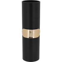 Vaso Decorativo Enfeite Casa Metal 34x10x10cm Preto