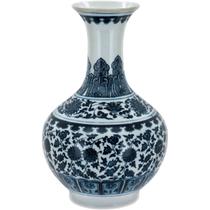 VASO DECORATIVO ENFEITE CASA PLANTA CERÂMICA 31x18x18cm AZUL