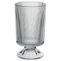 VASO DECORATIVO ENFEITE CASA REDONDO HOME&CO COM PÉ VIDRO x17x10cm TRANSPARENTE