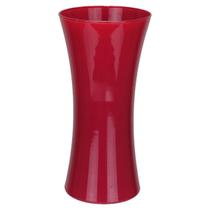 VASO DECORATIVO ENFEITE CASA REDONDO HOME&CO LEITOSO VIDRO 25x12x12cm VERMELHO