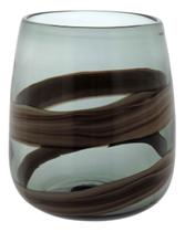 Vaso Decorativo Enfeite Casa Vidro 19x17x17cm Marrom