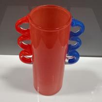 Vaso Decorativo Enfeite Casa Vidro 28x16x16cm Laranja