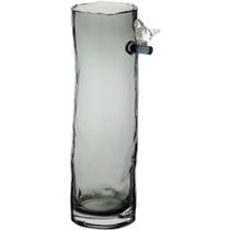 Vaso Decorativo Enfeite Casa Vidro 32x9x13cm Cinza