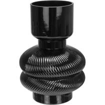 VASO DECORATIVO ENFEITE CASA VINTAGE HOME&CO VIDRO 22x15x15cm PRETO