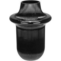 VASO DECORATIVO ENFEITE CASA VINTAGE HOME&CO VIDRO 22x16x16cm PRETO