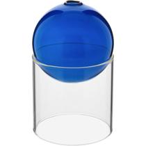 Vaso Decorativo Enfeite Esfera Com Suporte Vidro 13x13 Azul