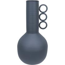 VASO DECORATIVO ENFIETE CASA GARRAFA HOME&CO METAL 22x10x10cm CINZA