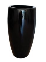 Vaso decorativo estilo vietnamita de fibra de vidro pintura automotiva 72cm altura cor preto
