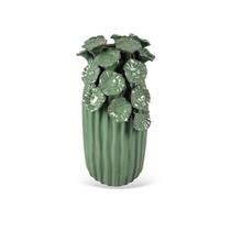 Vaso Decorativo Flores em Cerâmica Verde 22cm ZQ0077 BTC
