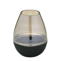 Vaso Decorativo Fumê com Base Preta 18cm Espressione Vaso Decorativo Fumê com Base Preta 18cm Espressione