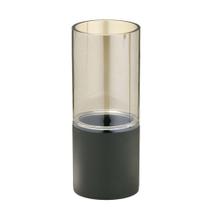 Vaso Decorativo Fumê com Base Preta 30cm Espressione
