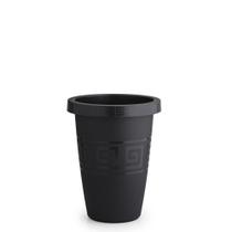 Vaso Decorativo Grego Redondo 14,5 Liros Preto Plástico Casa - Plasmont