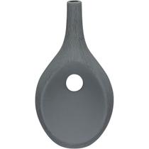 Vaso Decorativo Home&Co 31x16x11cm Cerâmica Cinza para Flores Enfeite Decoração Sala e Quarto Vaso Decorativo Home&Co 31x16x11cm Cerâmica Cinza para Flores Enfeite Decoração Sala e Quarto