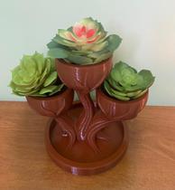 Vaso Decorativo Jardim Suspenso para Suculentas Decoração Sala Quarto Rack Escritório Presente Flores Artificiais