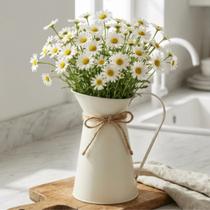 Vaso Decorativo Jarra Vintage Metal Flowers Garden 20cm Cor:Branco Vaso Decorativo Jarra Vintage Metal Flowers Garden 20cm Cor:Branco
