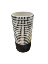 Vaso decorativo listrado preto e branco 662-024
