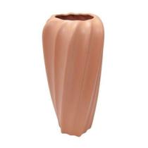 Vaso Decorativo Maior Ceramica Rosê Ondulados Diagonais