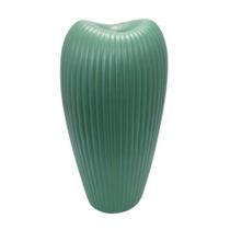 Vaso Decorativo Maior Moderno Ceramica Verde Finos Relevos