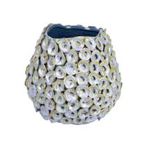 Vaso decorativo mares decor em ceramica cinza p 25x28x26cm Vaso decorativo mares decor em ceramica cinza p 25x28x26cm