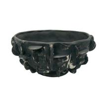 Vaso Decorativo Menor Porcelana Preta Abstratos Relevos Vaso Decorativo Menor Porcelana Preta Abstratos Relevos