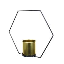 Vaso Decorativo Metal para Pendurar Dourado e Preto 29x33 Cm F04 - D'Rossi Vaso Decorativo Metal para Pendurar Dourado e Preto 29x33 Cm F04 - D'Rossi