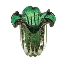 Vaso Decorativo Murano Verde Sinais Dourado Lapidados Unidos Vaso Decorativo Murano Verde Sinais Dourado Lapidados Unidos