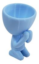Vaso Decorativo Orando Rezando Robert Plantas Suculentas Azul Claro 13 cm - 3D Art