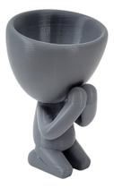 Vaso Decorativo Orando Rezando Robert Plantas Suculentas Cinza 13 cm