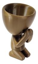 Vaso Decorativo Orando Rezando Robert Plantas Suculentas Ouro Velho 13 cm