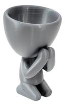 Vaso Decorativo Orando Rezando Robert Plantas Suculentas Prata 13 cm