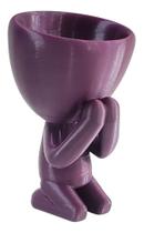 Vaso Decorativo Orando Rezando Robert Plantas Suculentas Roxo Metalizado 13 cm