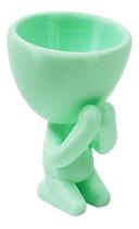 Vaso Decorativo Orando Rezando Robert Plantas Suculentas Verde Pistache