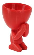 Vaso Decorativo Orando Rezando Robert Plantas Suculentas Vermelho 13 cm