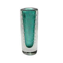 Vaso Decorativo Para Mesa Em Vidro BTC Decor 29cm Azul E Transparente