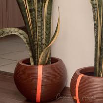 Vaso decorativo para plantas com furo e prato incluso - FLORÍDIS