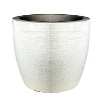 vaso decorativo para plantas e flores cone redondo em polietileno escovado com suporte rodizio em gel 42x39 cm